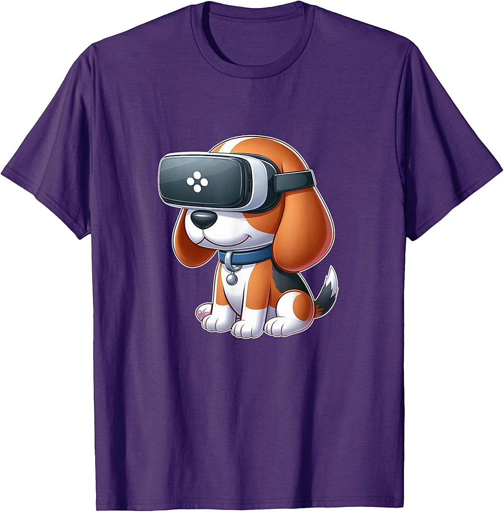 Cute Beagle VR Dog Virtual Reality Beagle Gamer T-shirt