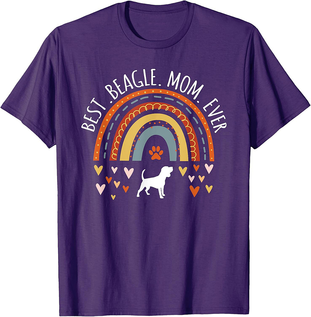 Best Beagle Mom Ever Rainbow Gifts For Beagle Lover Dog Mama T-Shirt
