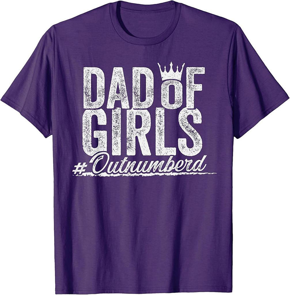 Outnumbered Dad Of Girls For Dads With Girls Father's Day T-Shirt