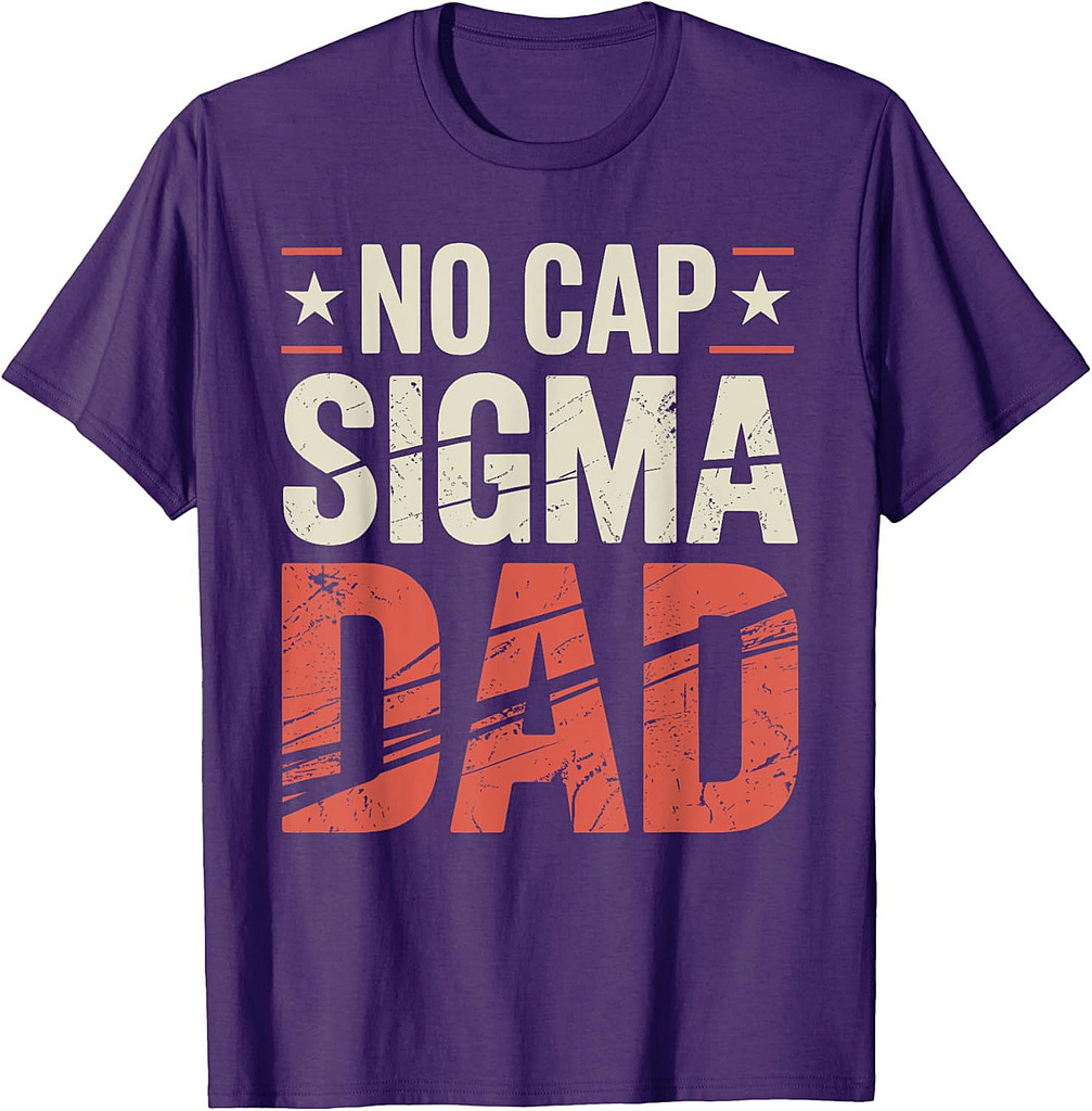 Vintage Skibidi Best Dad No Cap Sigma Dad Funny Father's Day T-Shirt