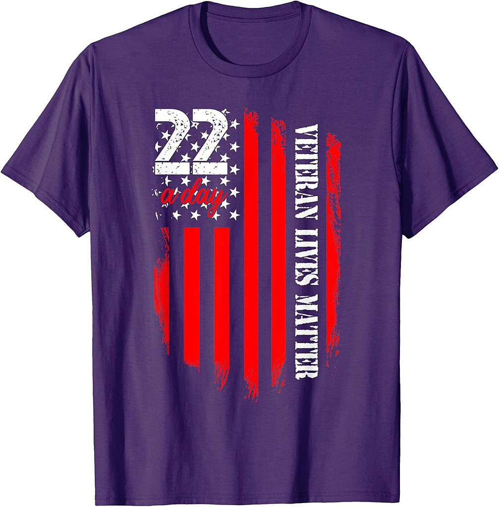 Veteran Lives Matter Suicide Awareness Ptsd Veteran 22 Day T-Shirt