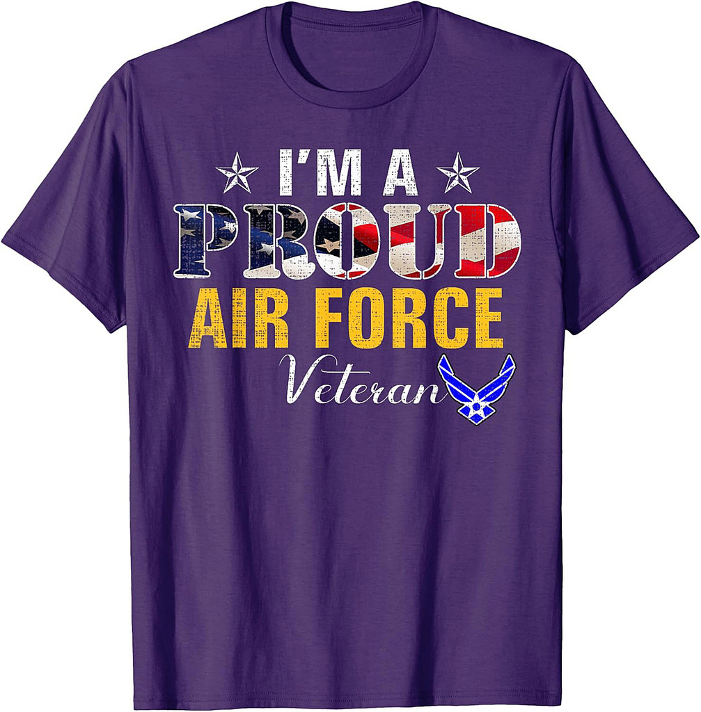 I'm A Proud Air Force Veteran American Flag Veteran Day T-Shirt