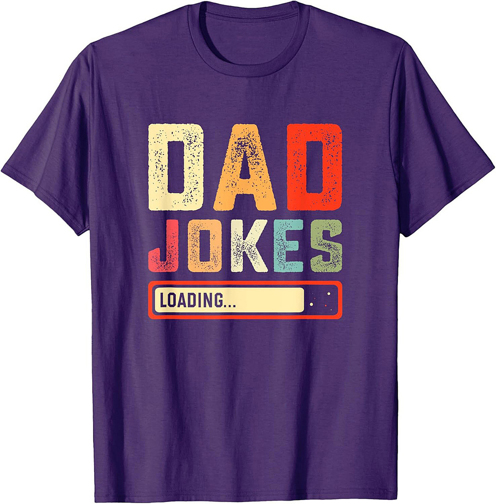 Dad Jokes Loading Funny Fathers Day Papa Novelty Graphic T-Shirt
