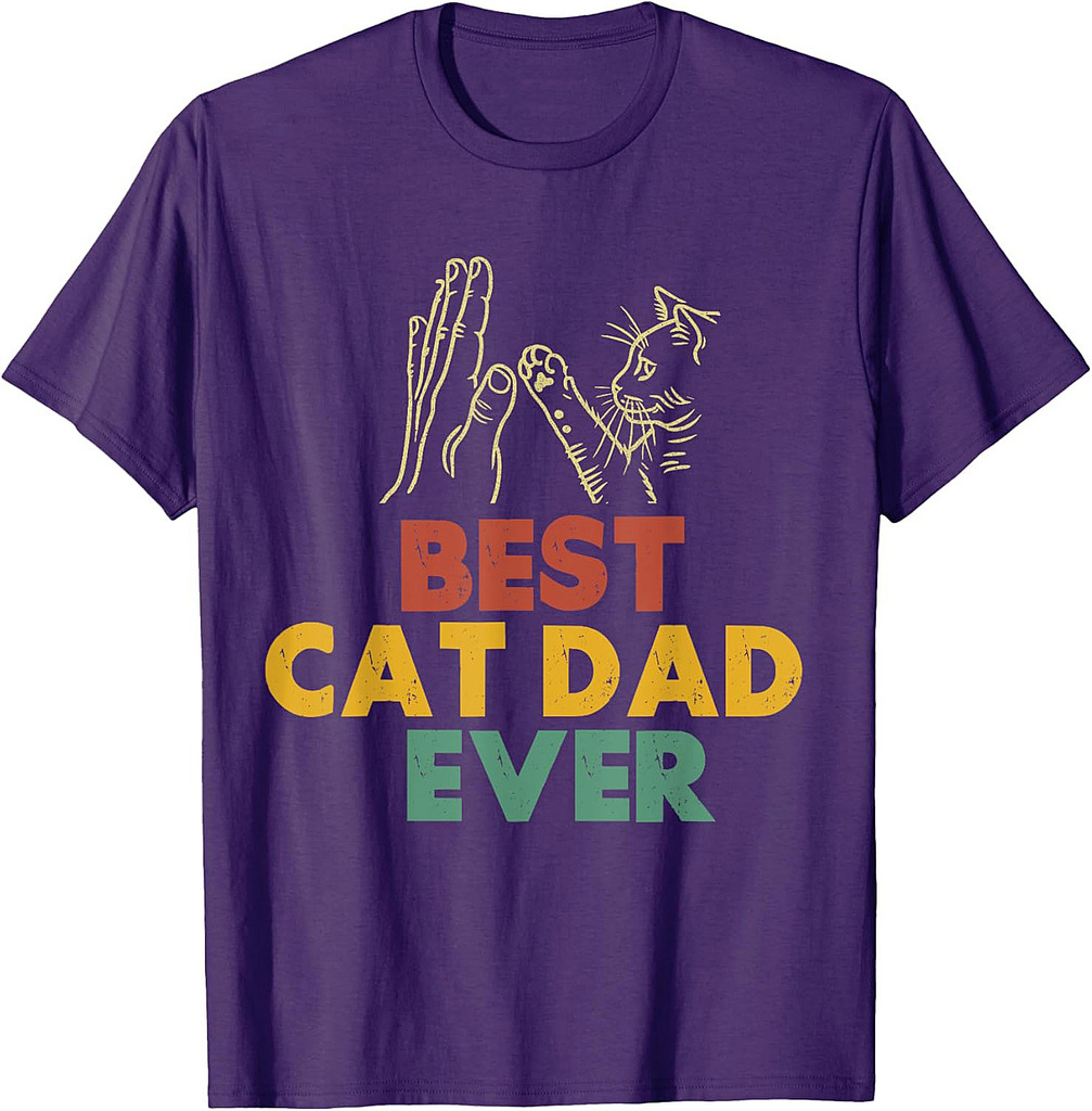 Best Cat Dad Ever Father's Day Vintage Father's Day Daddy T-Shirt