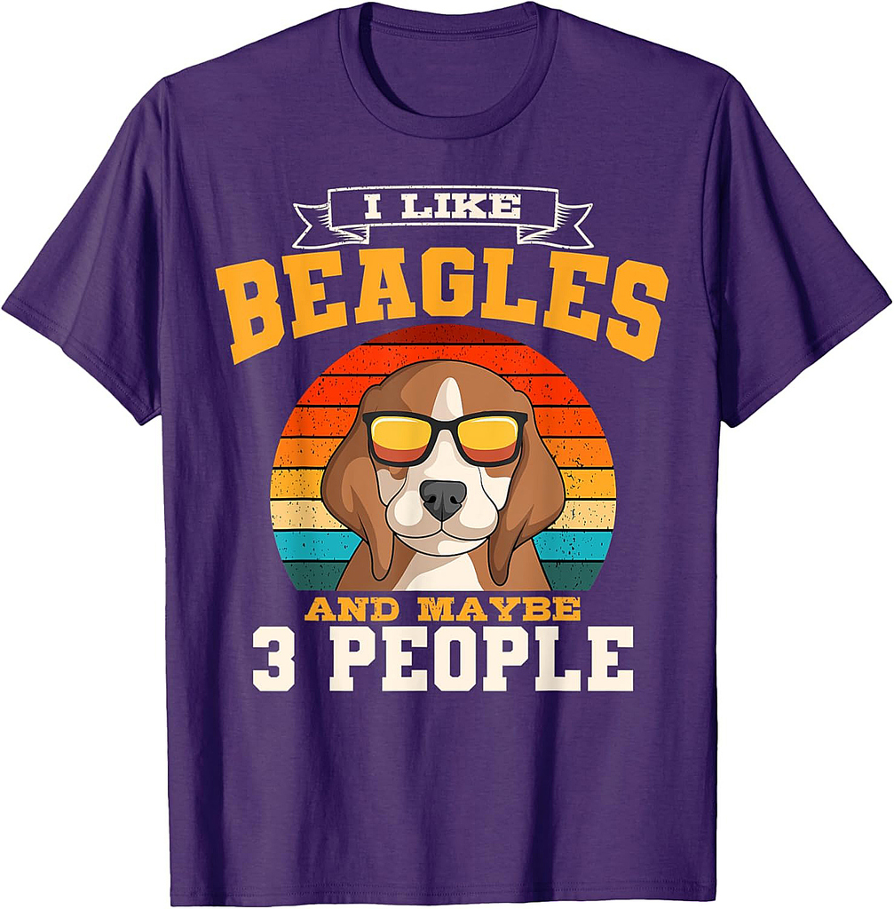 Beagle Retro Vintage Introverted Breeder Small Scent Dog Men Women T-Shirt