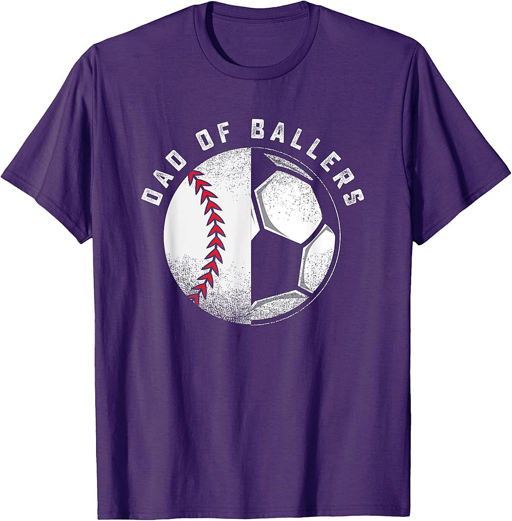 Dad of Ballers Father Son Soccer Baseball Player Coach Gift T-Shirt