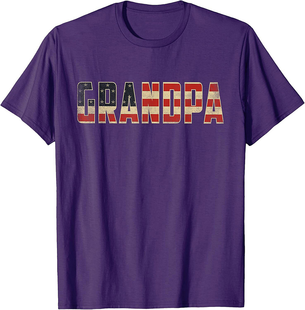 Grandpa Bold Patriotic American Flag Father’s Day Grandpa T-Shirt