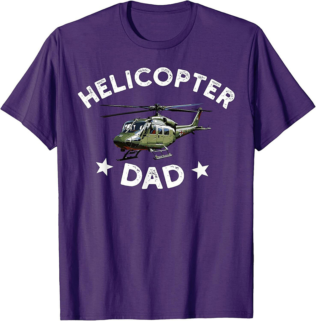 Helicopter Parents Funny Men Pilot Helicopter Dad T-Shirt