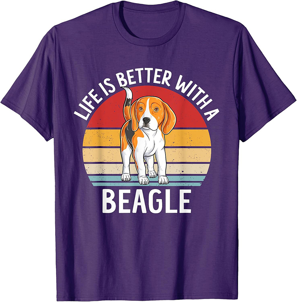 Life Is Better With A Beagle Funny Dog Puppy Vintage T-Shirt