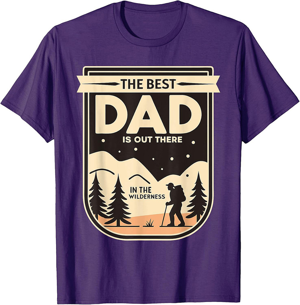 The Best Dad  Retro Father’s Day  Camping Hiking Dad T-Shirt