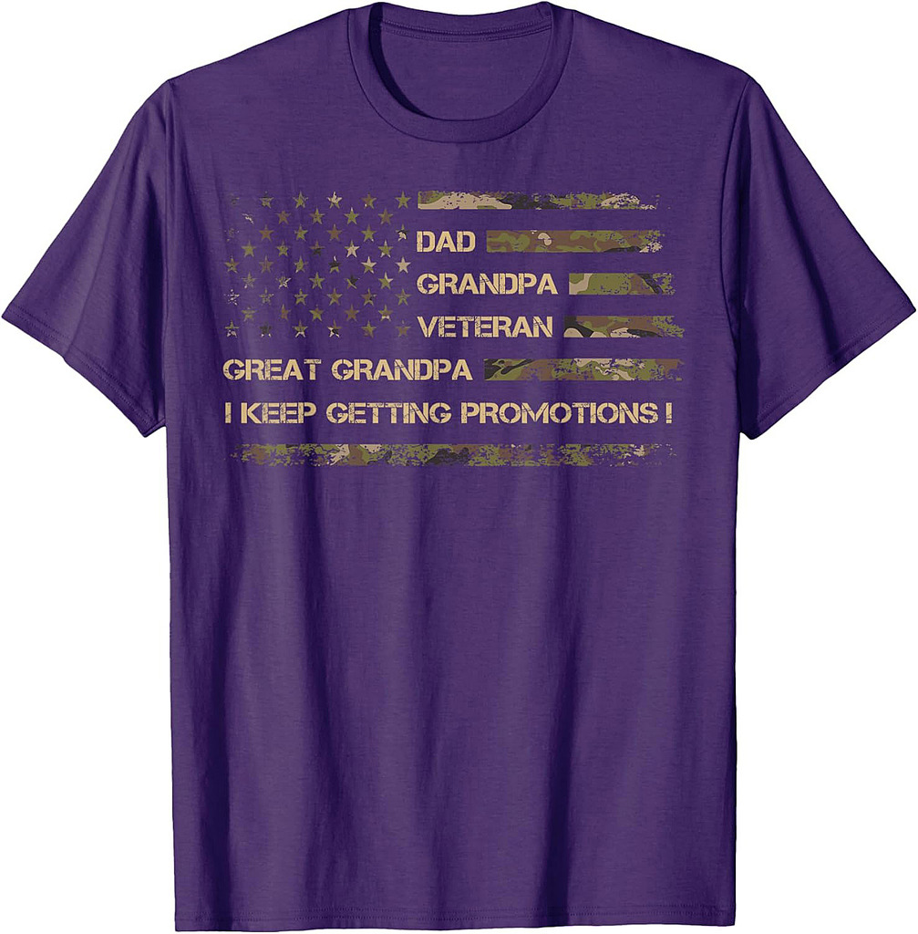 Fathers Day Dad Grandpa Veteran Great Grandpa from Grandkids T-Shirt