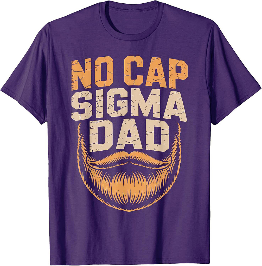 Vintage Skibidi Best Dad No Cap Sigma Dad Funny Father's Day T-Shirt