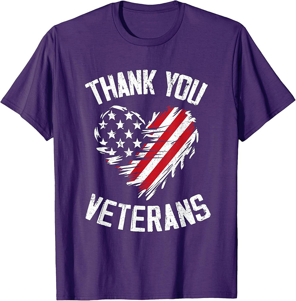 Thank You Veterans Patriotic American Flag Veterans Day 2025 T-Shirt