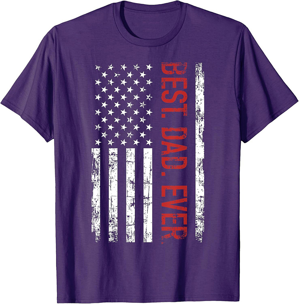 Best Dad Ever US American Flag Gift For Father's Day T-Shirt