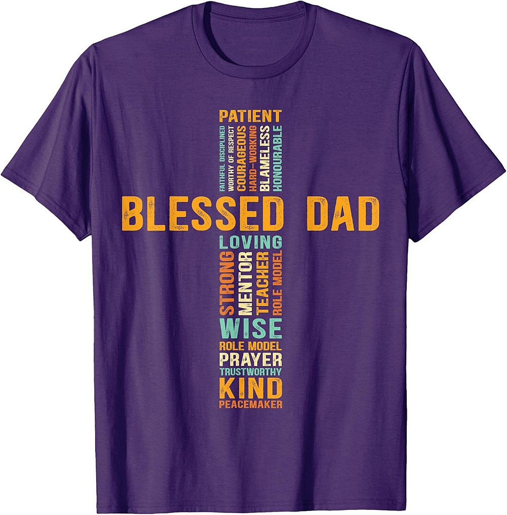 Christian Blessed Dad Cross Father's Day T-Shirt