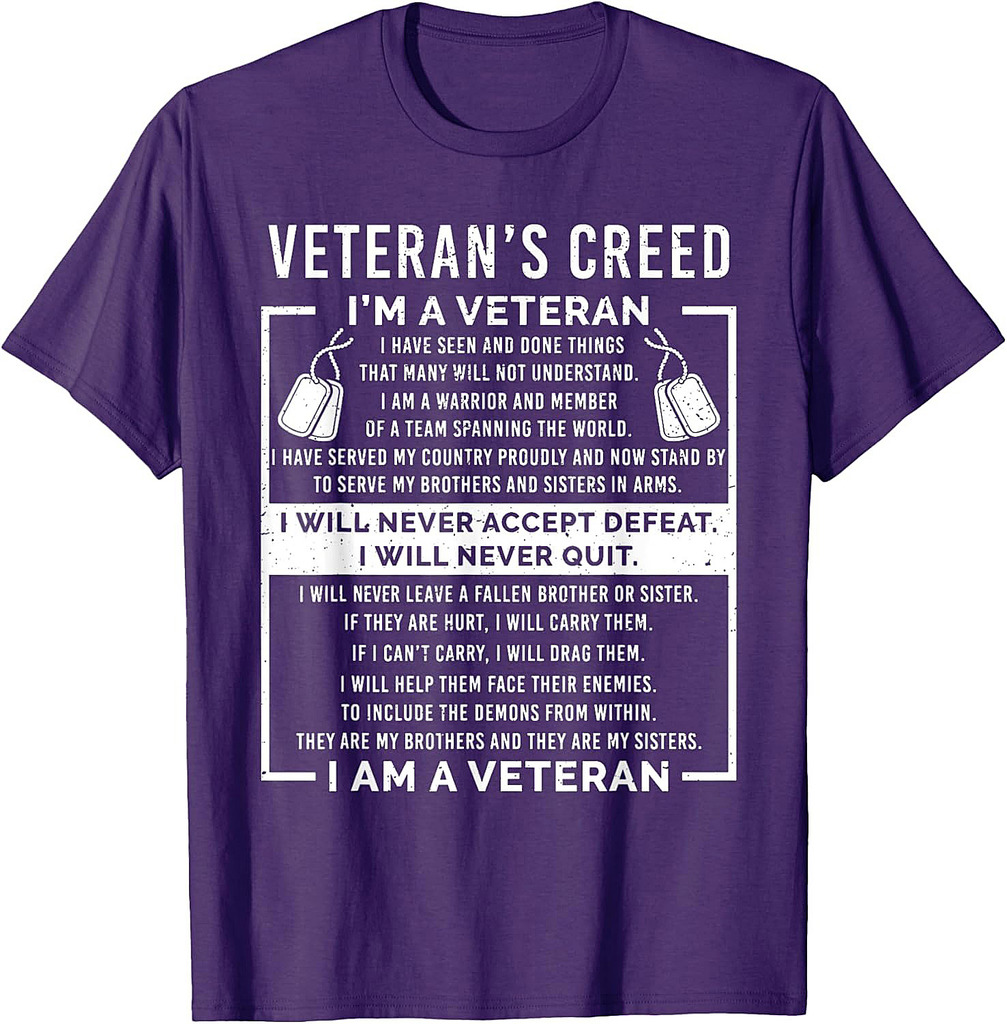 Veteran's creed Patriot War USA Oath Grandpa T-Shirt