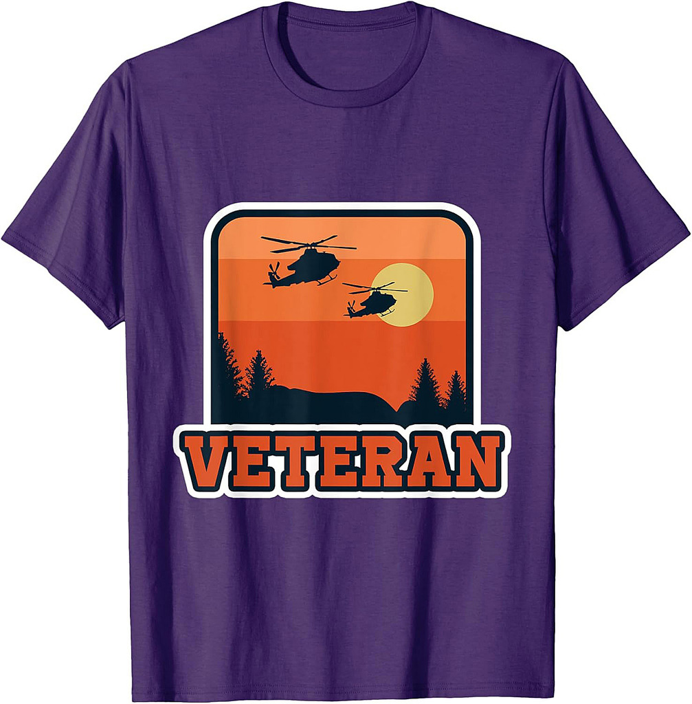 Vintage Veteran Sunset Army Soldier Veteran Military T-Shirt