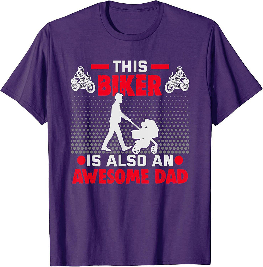 Mens Father's Day Motorcyclist This Biker Is Also An Awesome Dad T-Shirt