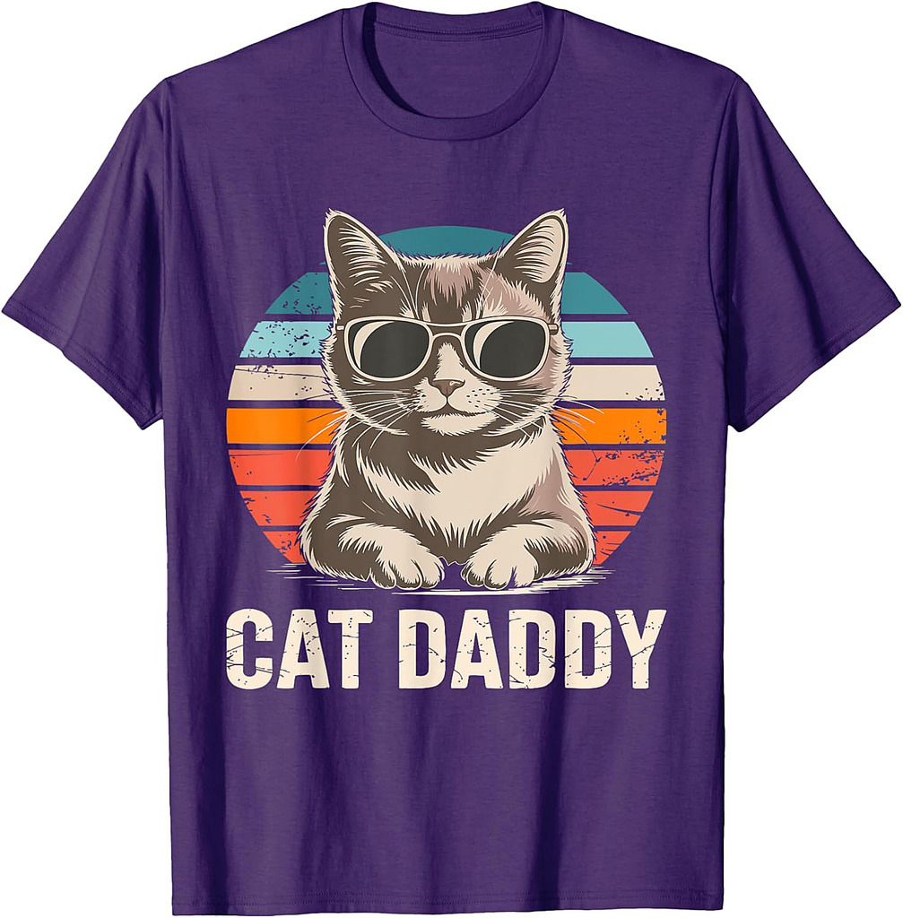 Cat Daddy Shirt Men Cat Lover Dad Fathers Day T-Shirt