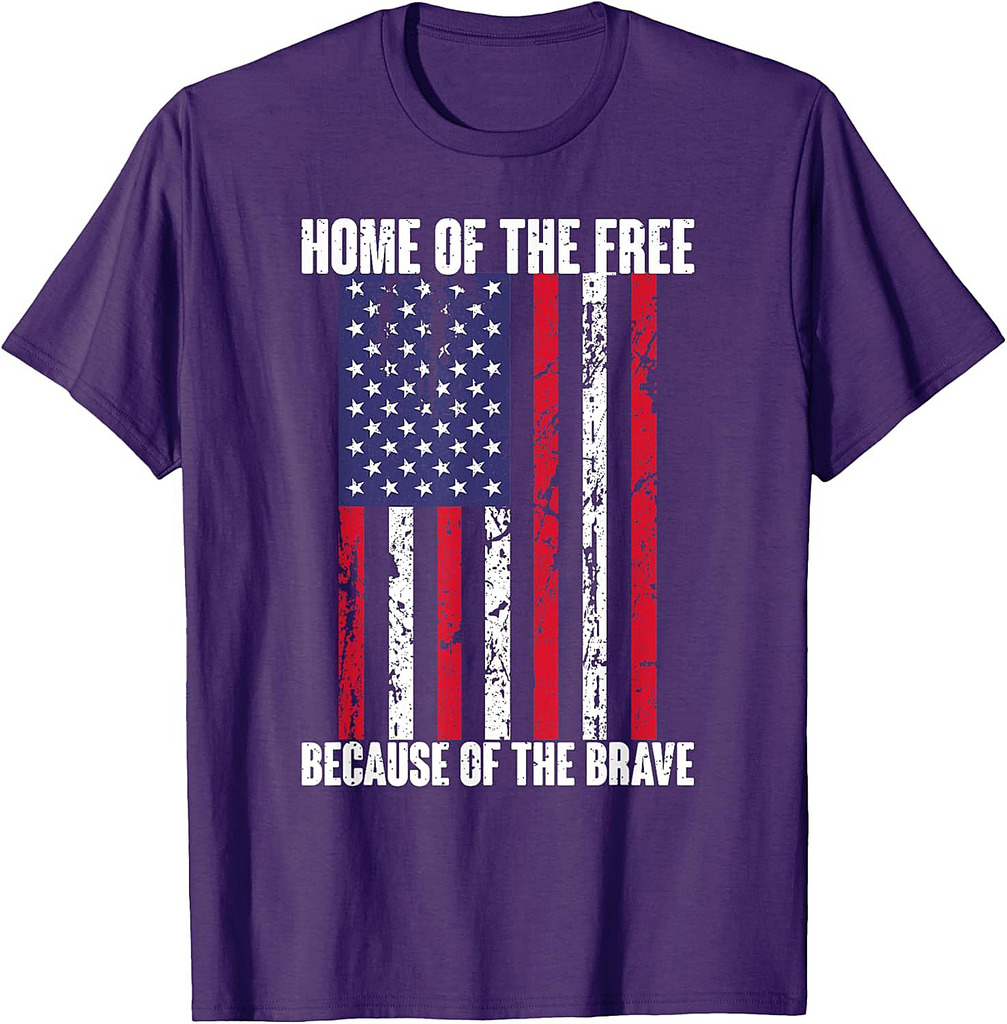 American Flag Veteran Home Of The Free T-Shirt