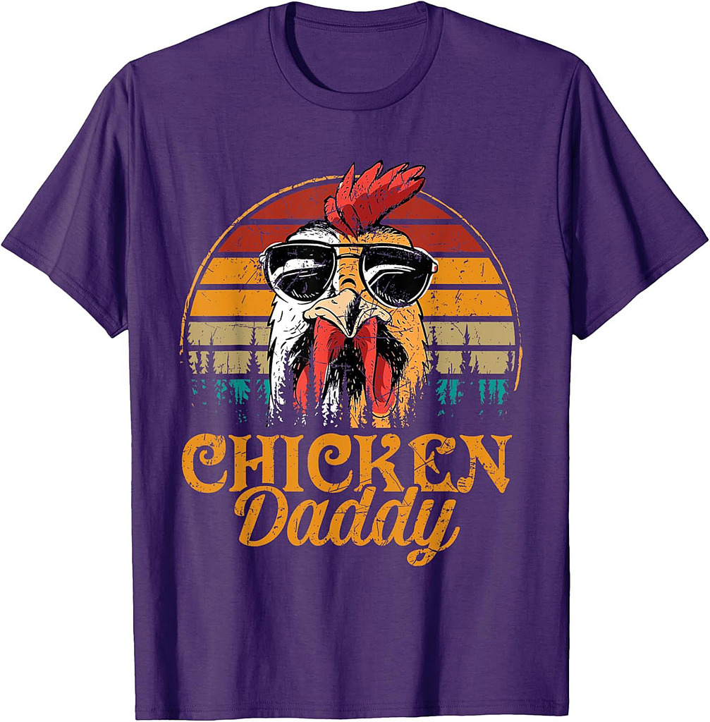 Chicken Daddy Vintage Poultry Farmer Funny Fathers Day T-Shirt