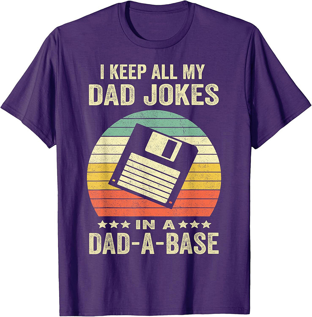 Mens Funny Dad Jokes In Dad-a-Base Vintage for Father's Day T-Shirt