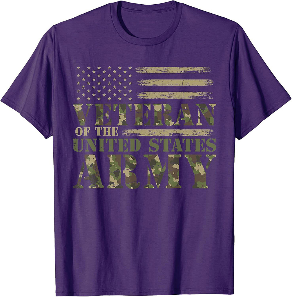 Proud Soldier United States Army USA Flag Camouflage Veteran T-Shirt