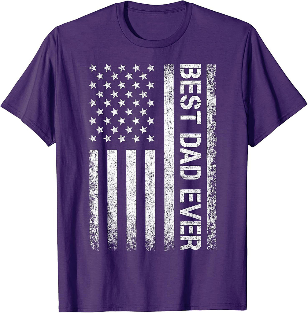 Best Dad Ever US American Flag Gift For Father's Day T-Shirt