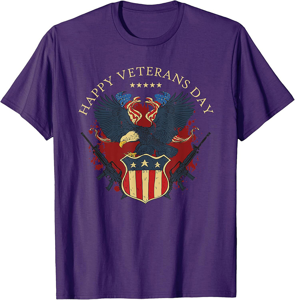 Happy Veterans Day USA America Flag Freedom Patriotic T-Shirt