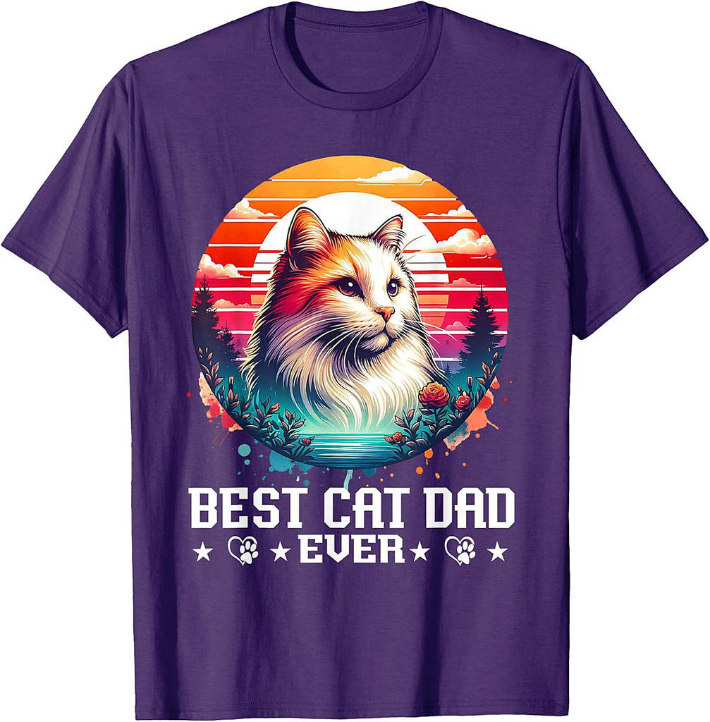 Funny Cats Lovers Best Cat Dad Ever Father's Day Cat Daddy T-Shirt