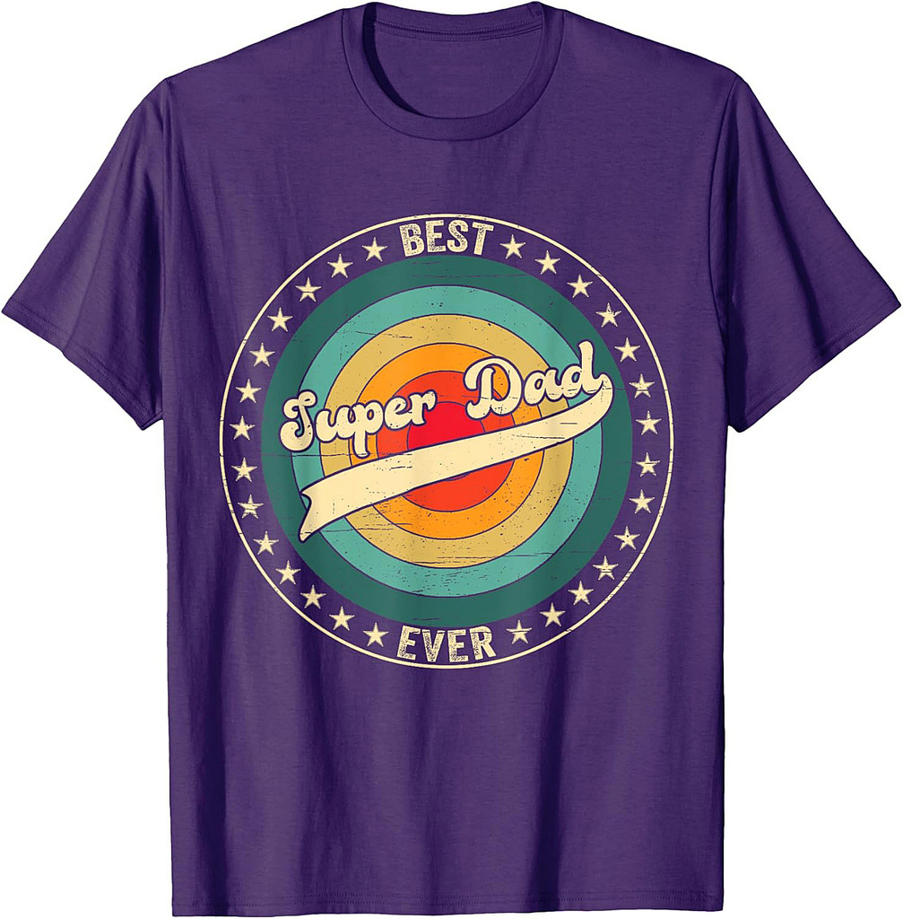 Retro Best Dad Super Dad Ever Fathers Day Vintage Cool Daddy T-Shirt