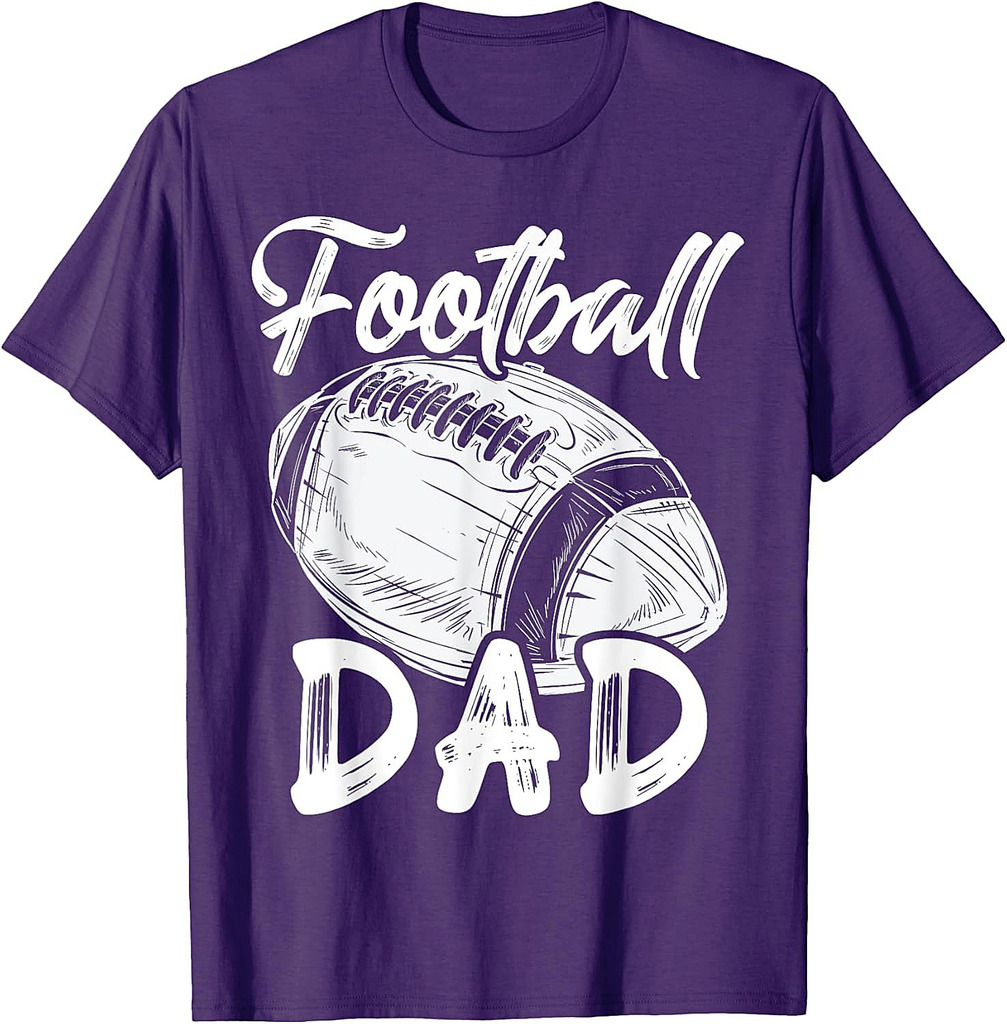 Football Dad For Him Men Family Matching Players Fathers Day T-Shirt