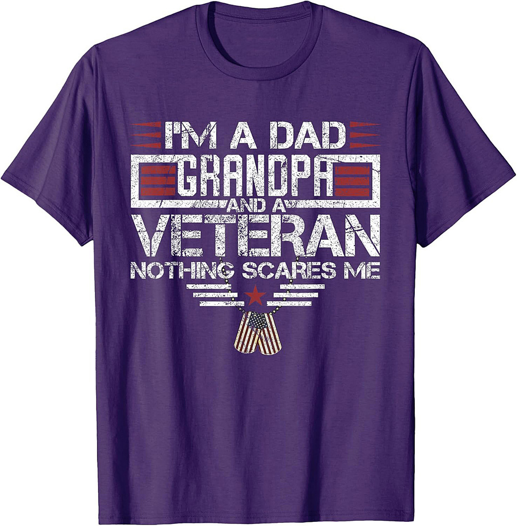 I'm A Dad Grandpa And Veteran Funny Retro Papa Grandpa Gifts T-Shirt