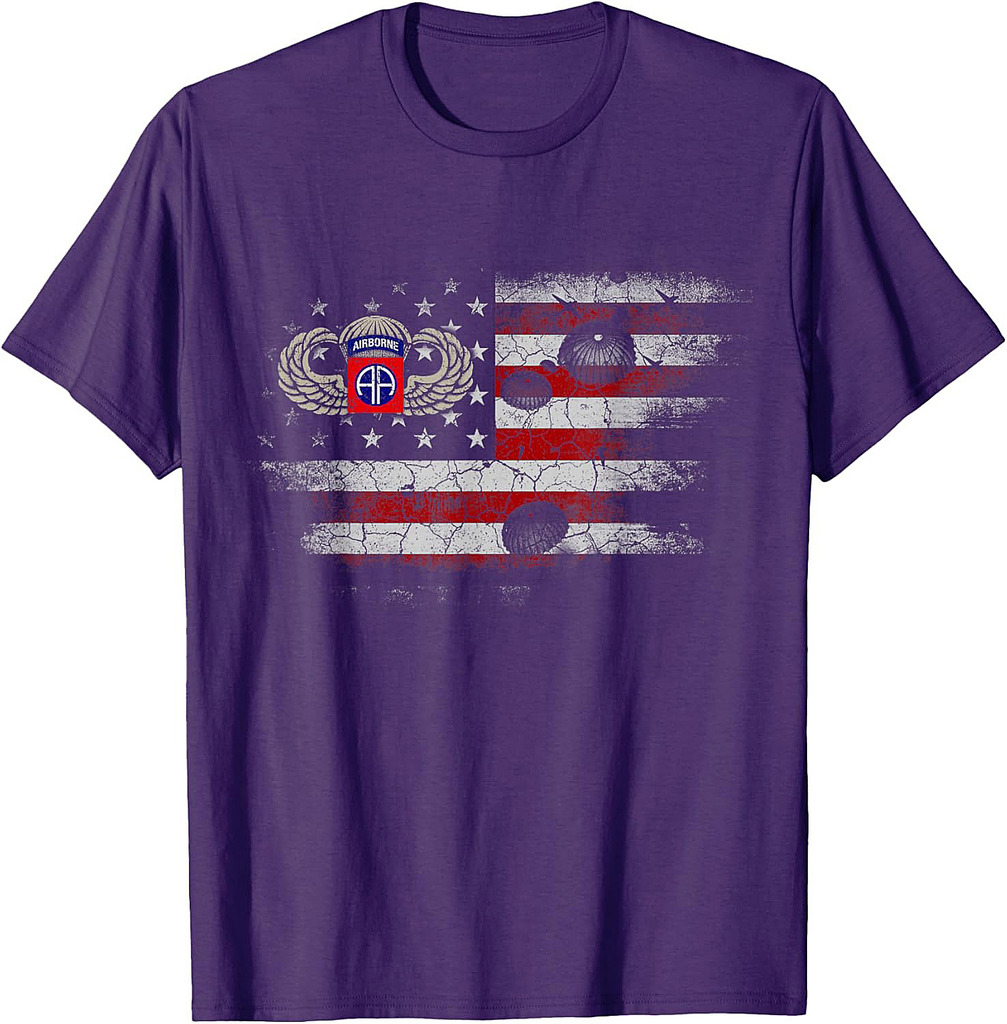 82nd Army Airborne Division Flag Tshirt, Veterans Day Gift T-Shirt
