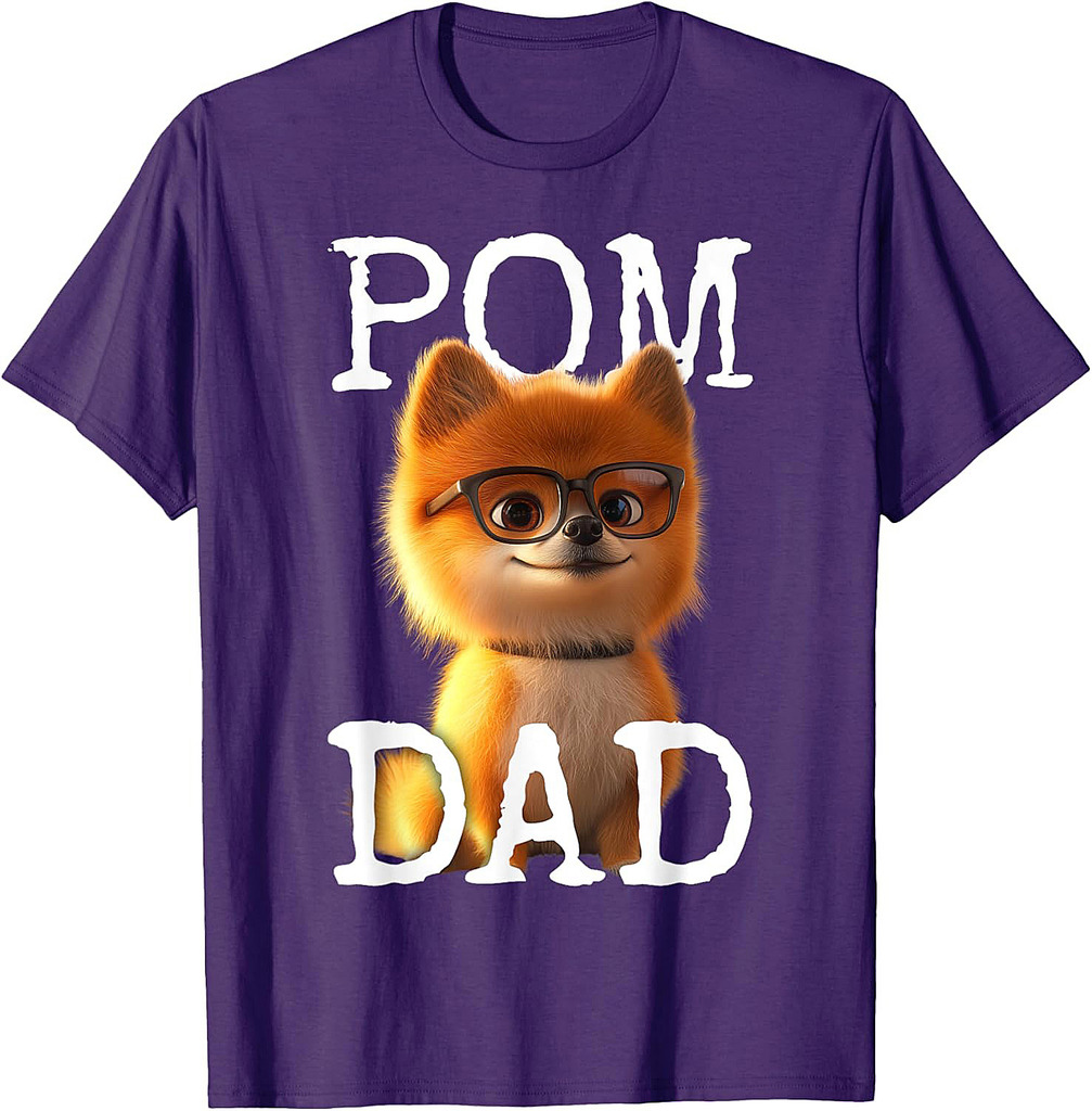 Pom Dad Pomeranian Daddy Spitz Papa Fathers Day T-Shirt