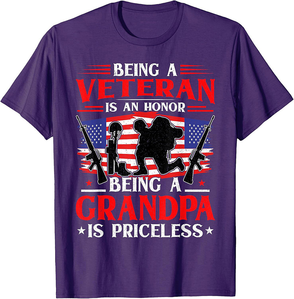 Being a Veteran is an Honor Being a Grandpa is Priceless T-Shirt