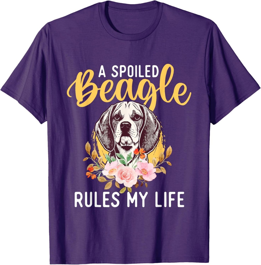 A Spoiled Beagle Rules My Life Dog Owner Animal Lover T-Shirt for Men Women