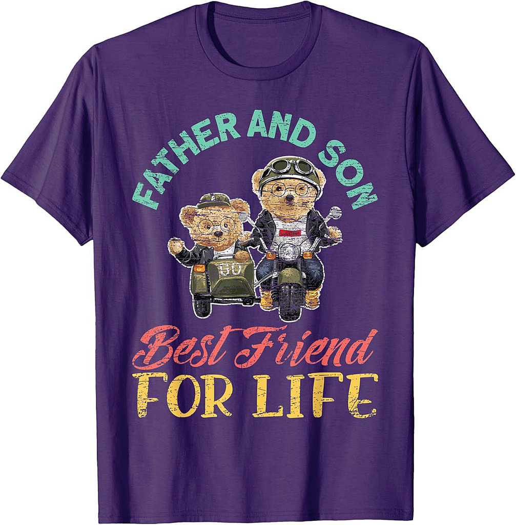 Mens Father And Son Motorcycle Daddy Son Partnerlook T-Shirt