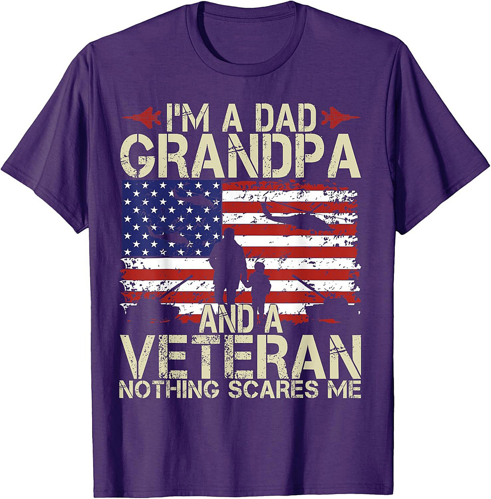 I'm A Dad Grandpa And Veteran Fathers Day Papa Grandpa Gifts T-Shirt