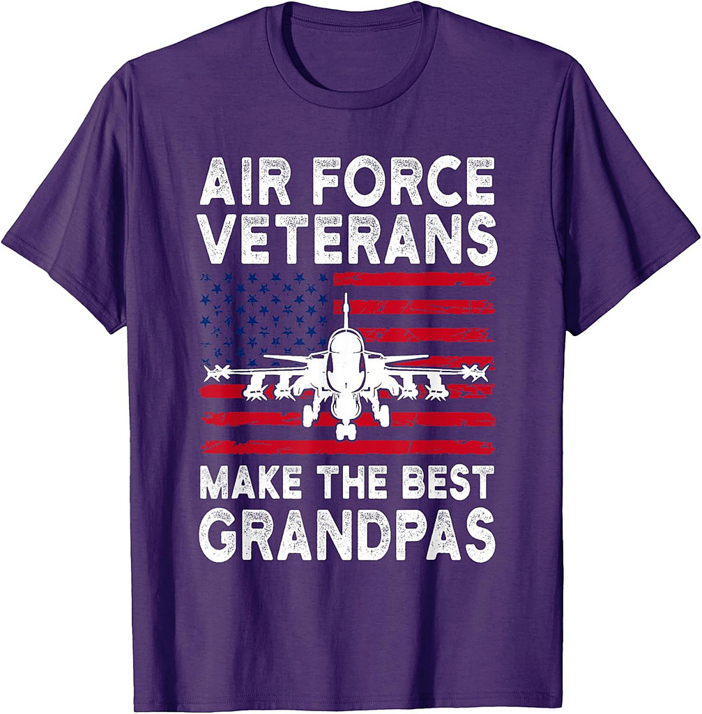 American Flag Air Force Veteran Makes best grandpa T-Shirt