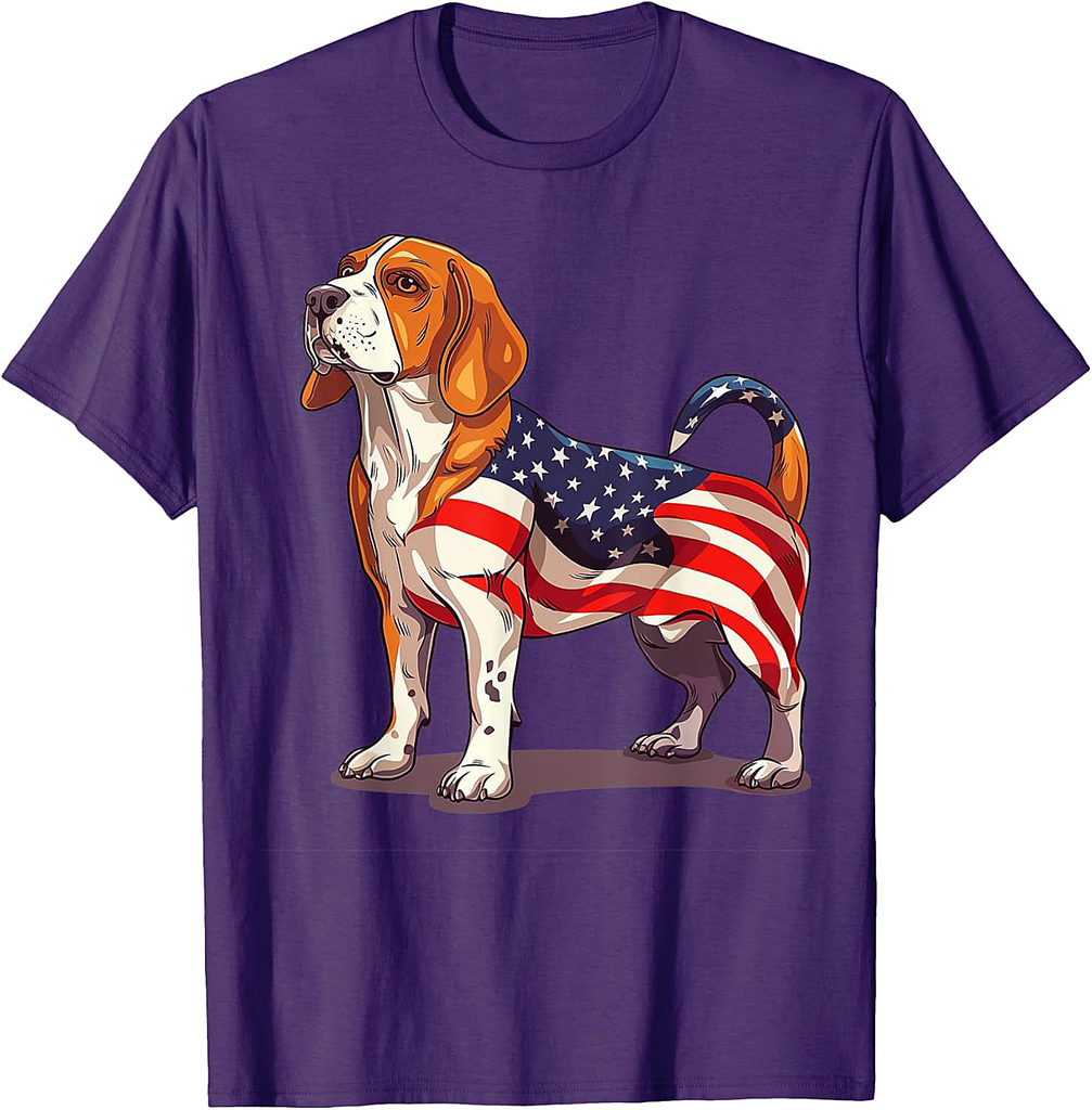 Beagle Dog 4th of July American Flag Beagle Gifts for Women T-Shirt