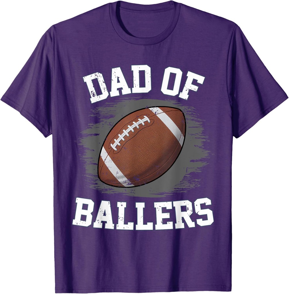 Dad Of Ballers Football Fan Football Ball Fathers Day Coach T-Shirt