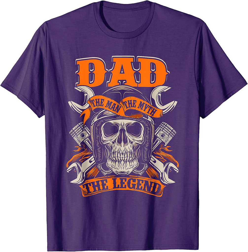 Biker Dad Motorcycle Father's Day The Man, Myth The Legend T-Shirt