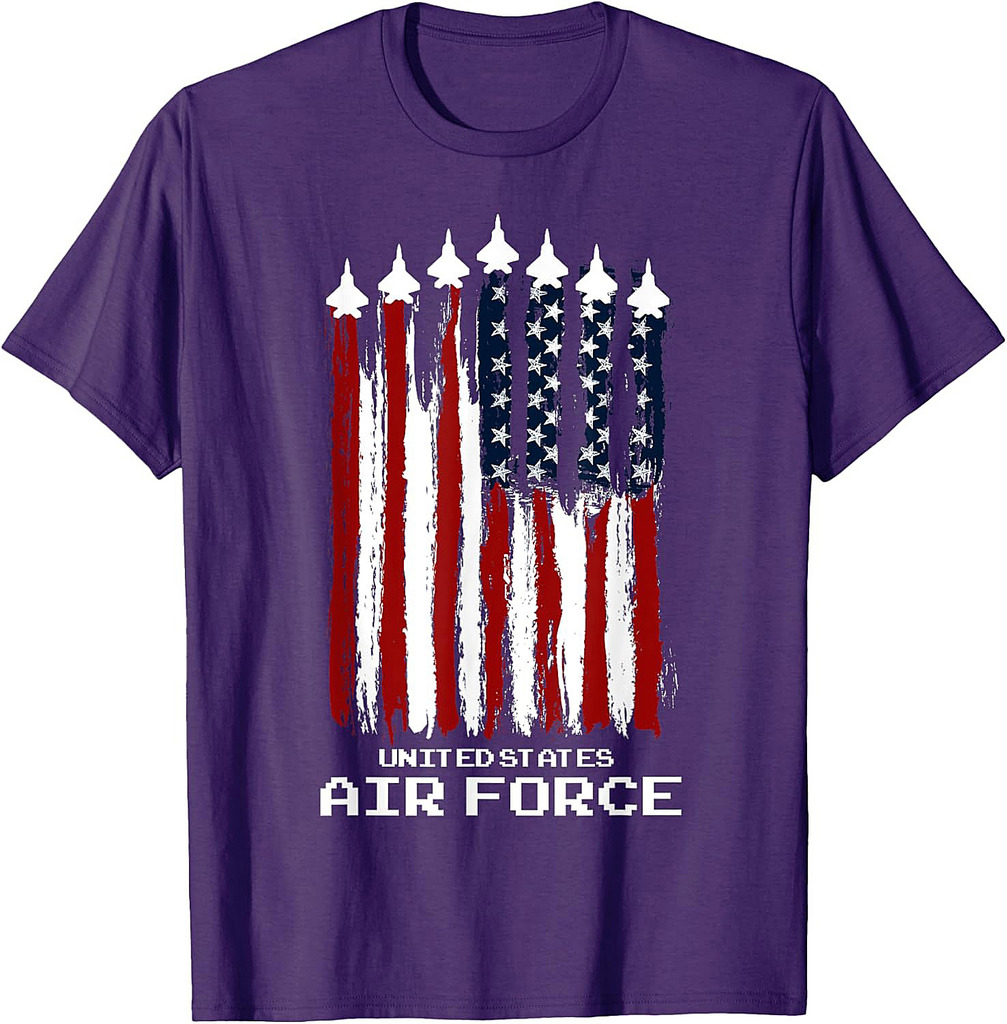 Vintage US Air Force Veterans USA American Flag 4th of July T-Shirt