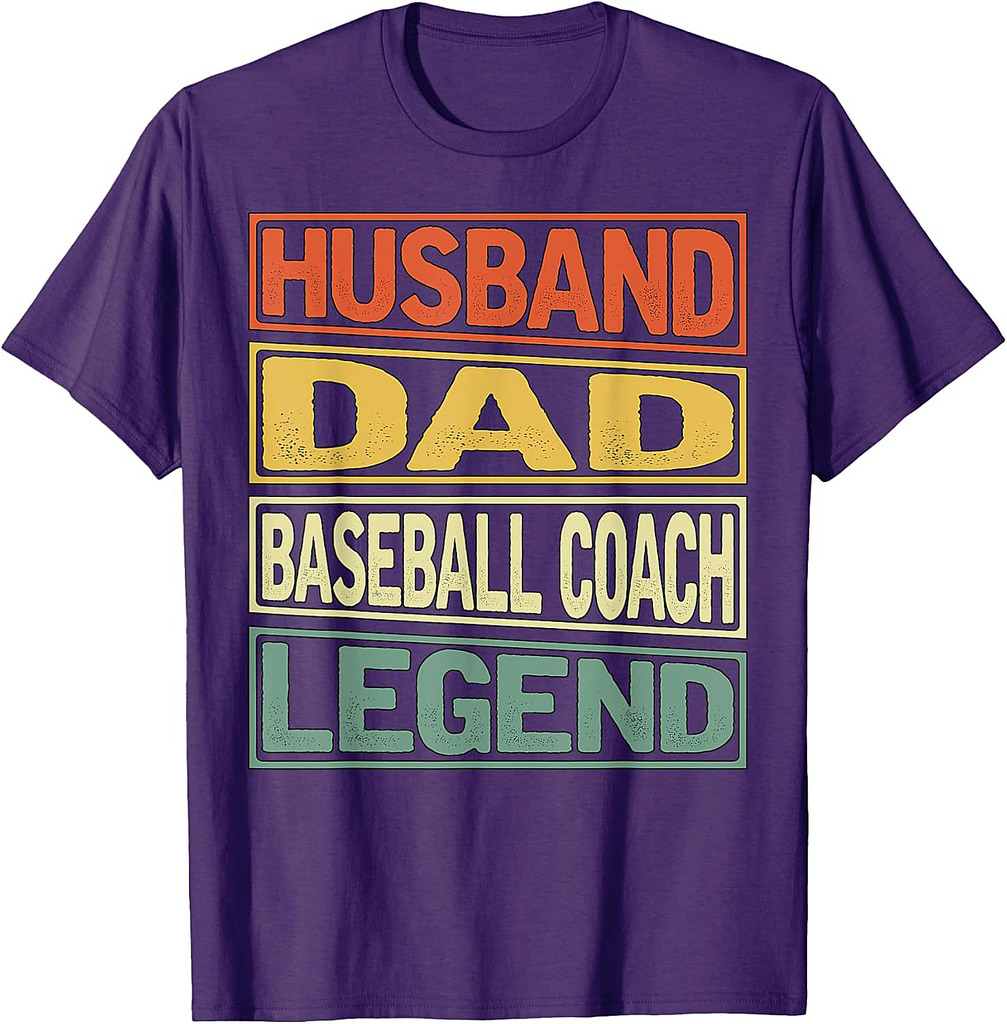 Husband Dad Baseball Coach Legend Fathers Day Dad T-Shirt