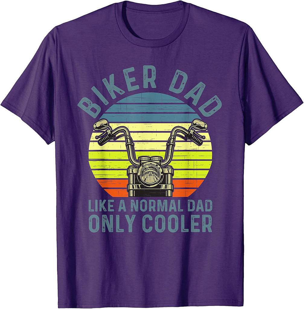 Mens Biker Dad Motorcycle Father's Day For Funny Father Biker T-Shirt