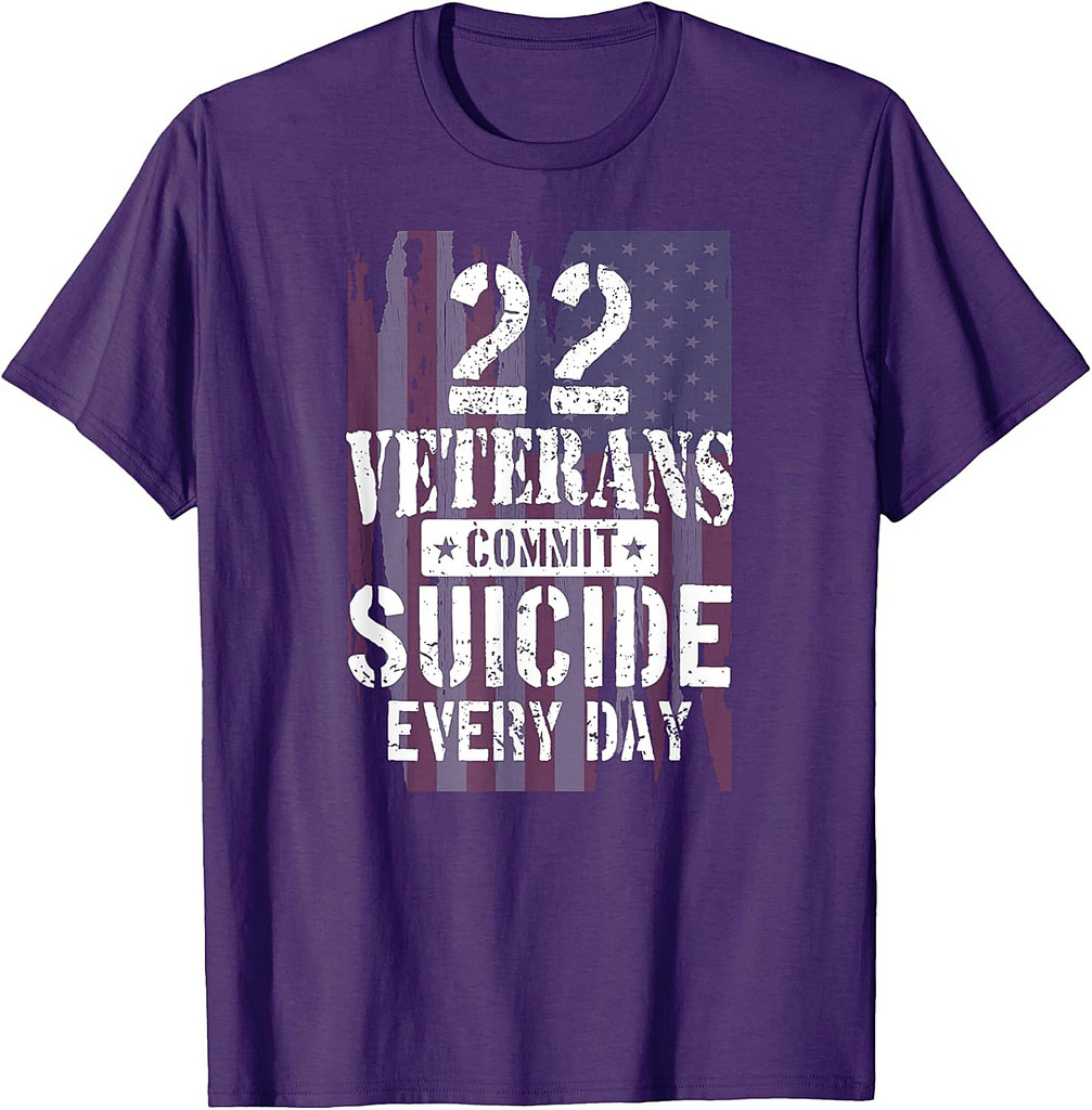 22 Veterans Commit Suicide Every Day American Flag T-Shirt