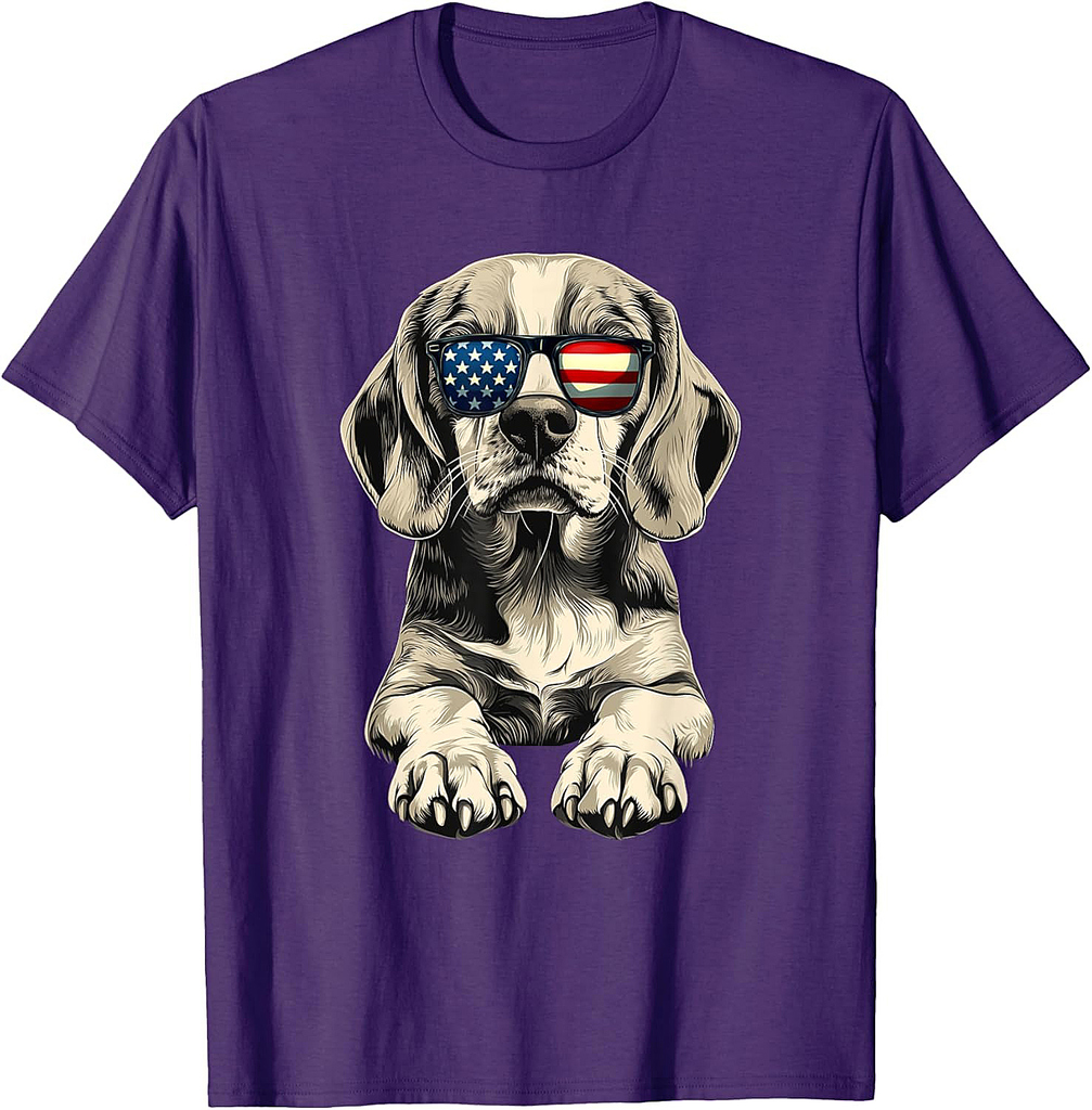 Patriotic Beagle Dog Usa Flag 4Th Of July Beagle  T-Shirt