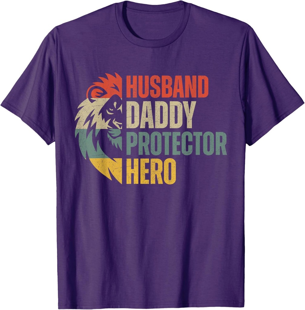 Husband Daddy Protector Hero Retro Father's Day T-Shirt