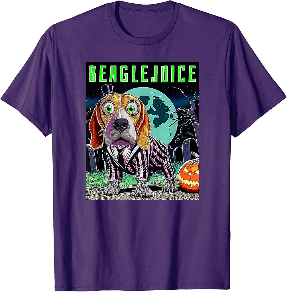 Halloween Beaglejuice Beagle Fun Dog Breed Owners Costume T-Shirt